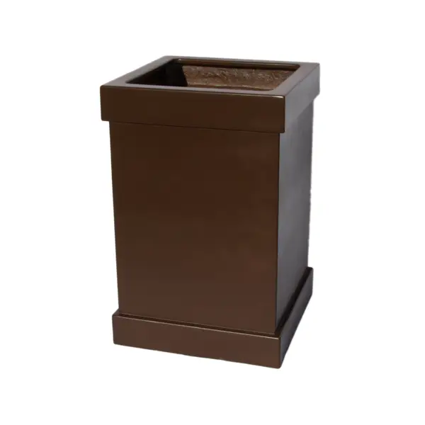 Square Pillar Pot - Dark Brown